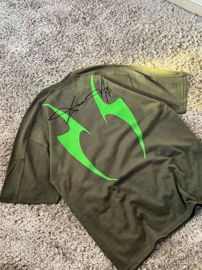 GREEN SCAR T-SHRIT